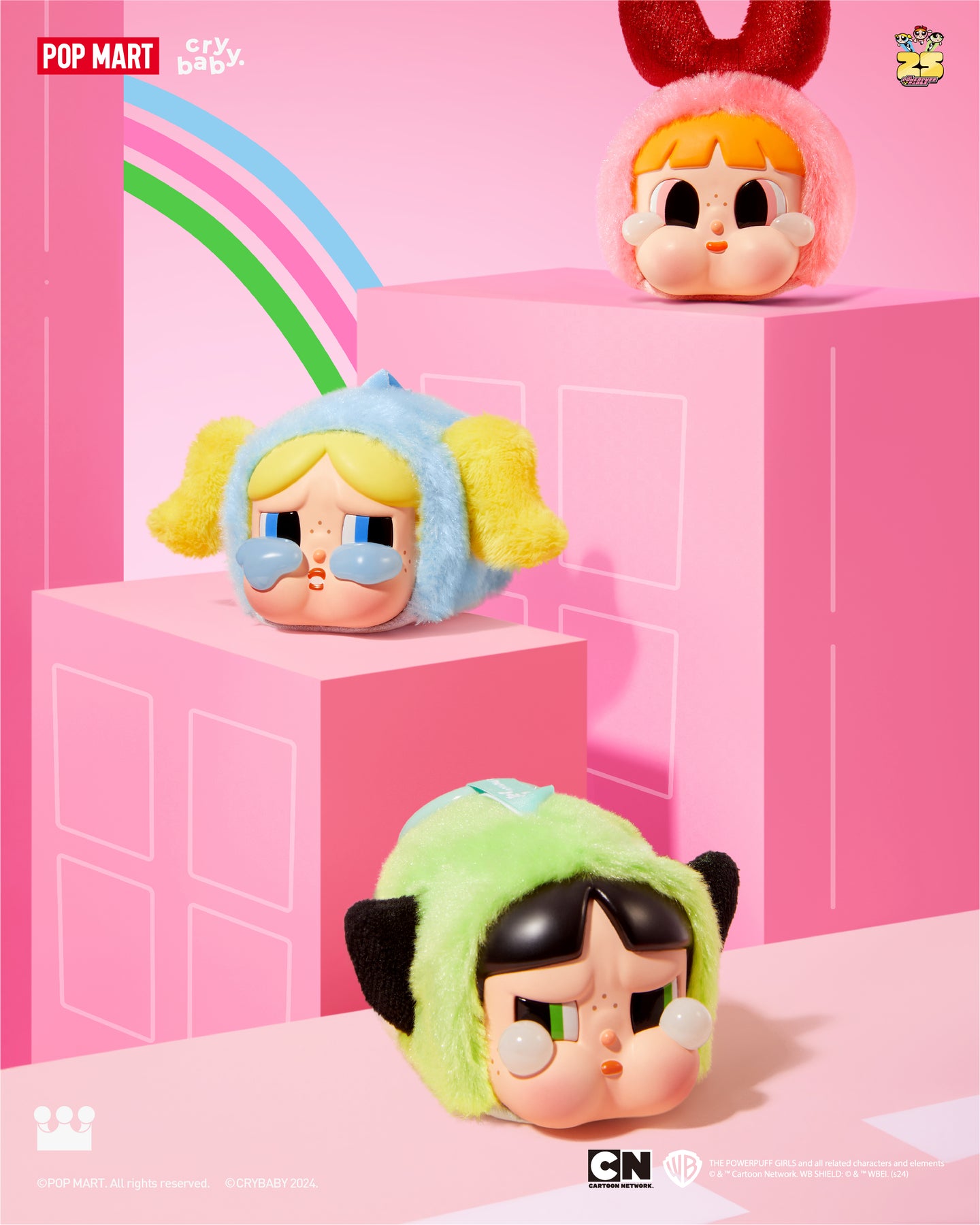 POP MART CRYBABY × Powerpuff Girls Series-Vinyl Face Plush Blind Box ...