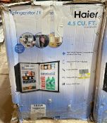 DESCRIPTION: MINI REFRIGERATOR BRAND/MODEL: HAIER HC46SF10SV LOCTATION: WAREHOUSE QTY: 1