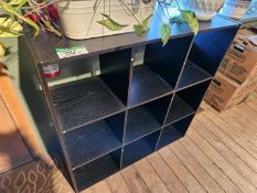 3 SECTIONS OF WOODEN DISPLAY SHELVES