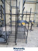 Two Black Sections of Mobile Wire Shelving