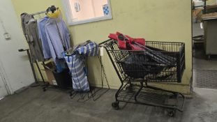 ASST CLOTHING RACK & CART - CONTENTS