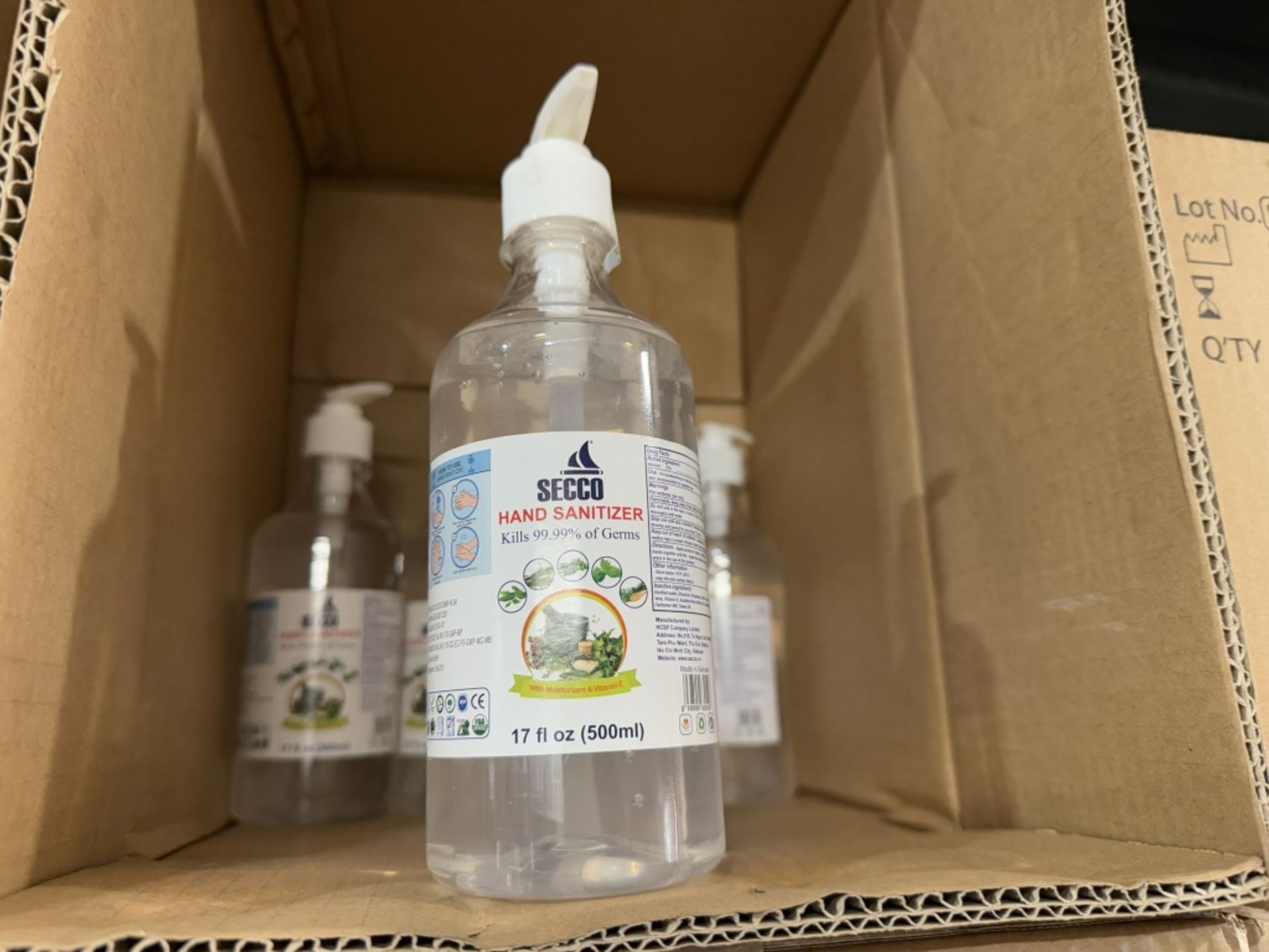 BOXES OF SECCO HAND SANITIZER