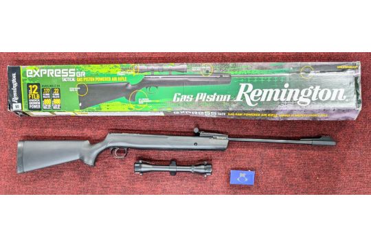 Remington Express GR - .22 air rifle (tactical finish) with scope, boxed. Purchaser must be over the