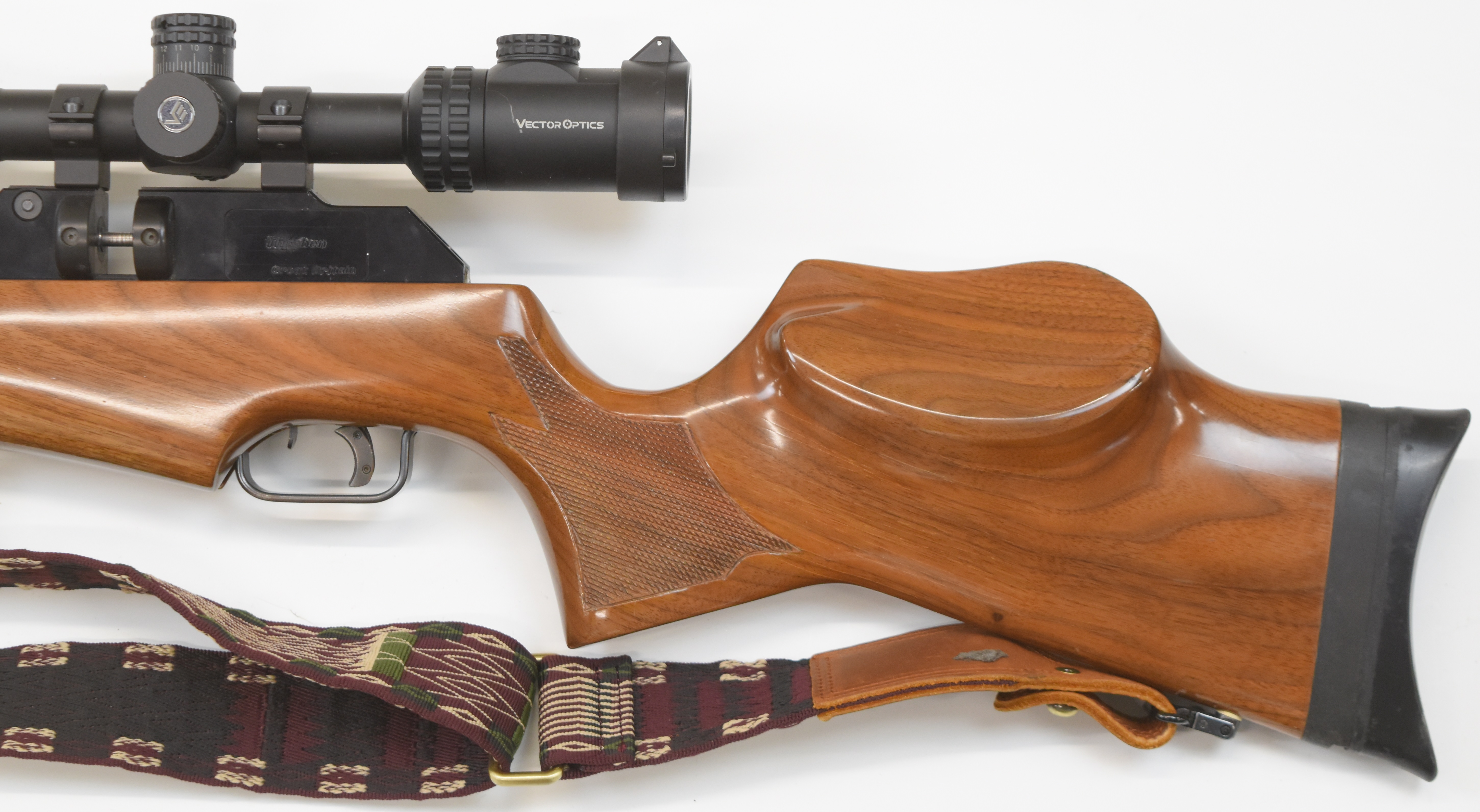 Theoben Rapid 12/200 .20 FAC PCP air rifle with chequered semi-pistol grip, raised cheek piece, - Image 7 of 11