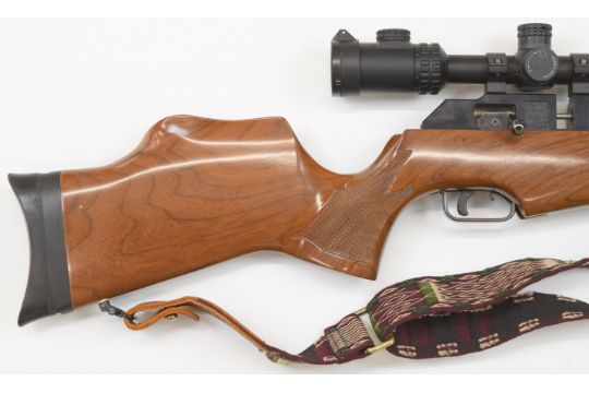 Theoben Rapid 12/200 .20 FAC PCP air rifle with chequered semi-pistol grip, raised cheek piece, - Image 3 of 11