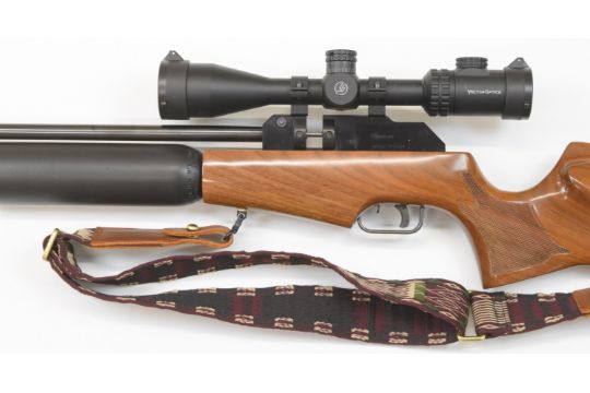 Theoben Rapid 12/200 .20 FAC PCP air rifle with chequered semi-pistol grip, raised cheek piece, - Image 8 of 11