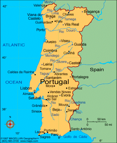 Carte du Portugal : géographie, villes et régions