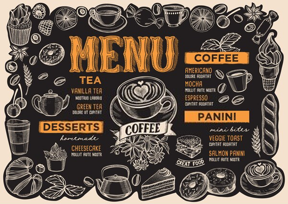 setup menu quán cafe