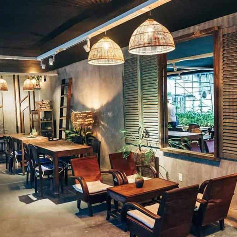 thiết kế quán cafe phong cách vintage đơn giản