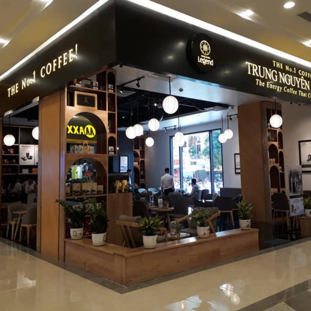 thiết kế quán cafe tại trung tâm thương mại