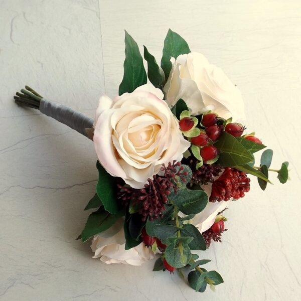 Cream Silk Rose & Hypericum Bridesmaid's Bouquet