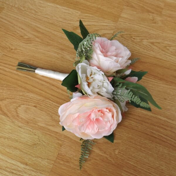 Pink Silk Peony Artificial Bridesmaid Bouquet