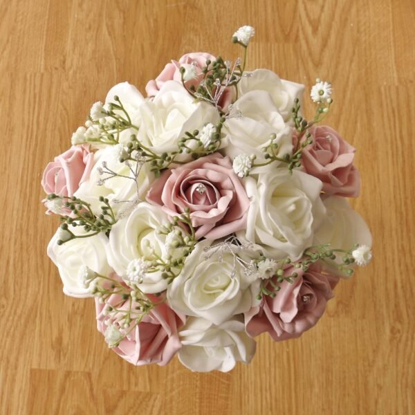 Light Pink Rose & Gypsophila Artificial Bridesmaid Bouquet