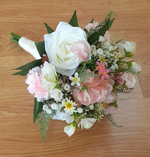 Light Pink & Ivory Wildflower Bridesmaid Bouquet