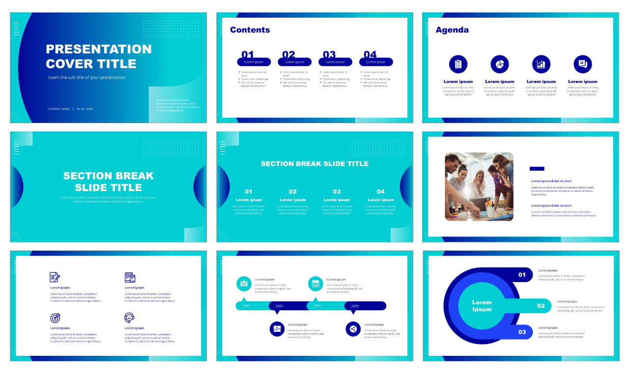 Blue-Green Multi-purpose Free PowerPoint Templates Google Slides Themes