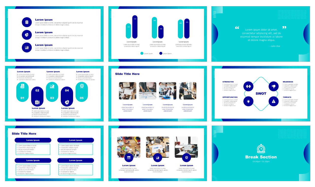 Blue-Green Multi-purpose PPT Templates Google Slides Themes Free download