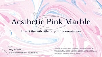 Aesthetic Pink Marble Google Slides Theme PowerPoint Template