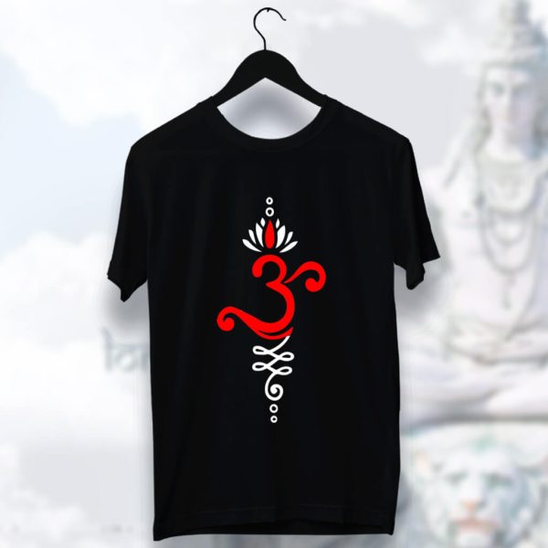 OM Best Design Printed Plain Black T Shirt Online - Image 3