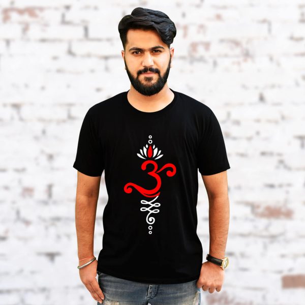 OM Best Design Printed Plain Black T Shirt Online - Image 2