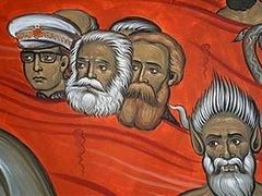 Communists roast in hell in Montenegro fresco