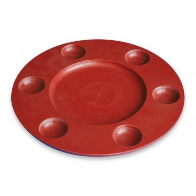 Tabla para 6 salsas fibra roja 330x20 mm.