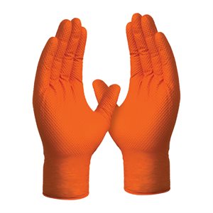 ORANGE NITRILE GLOVE-100/BX-L