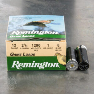 12 Gauge 8 Shot Remington Game Loads – 2-3/4″ 1oz – 250 Rounds