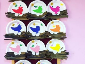 paper plate bird nest craft idea for kids