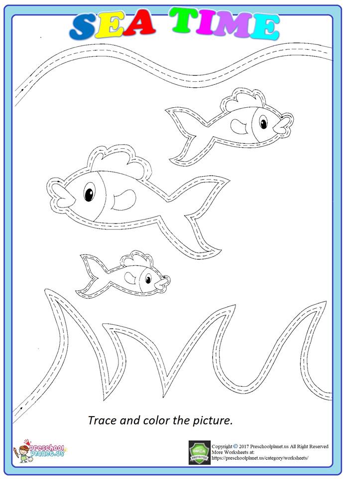 trace fish worksheet