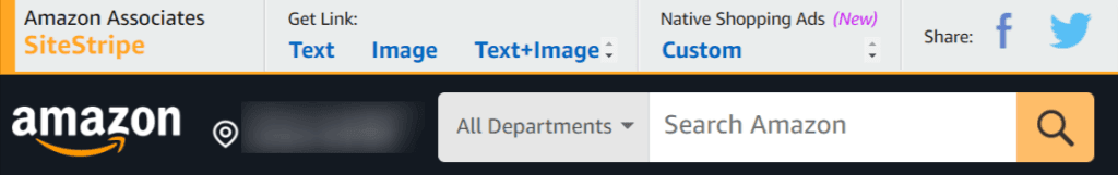 Amazon Associates SiteStripe