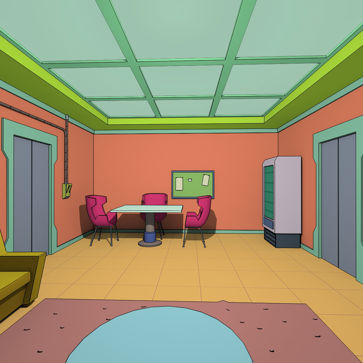 Futuristic Cartoon Room 3D Model $50 - .3ds .fbx .max .obj - Free3D