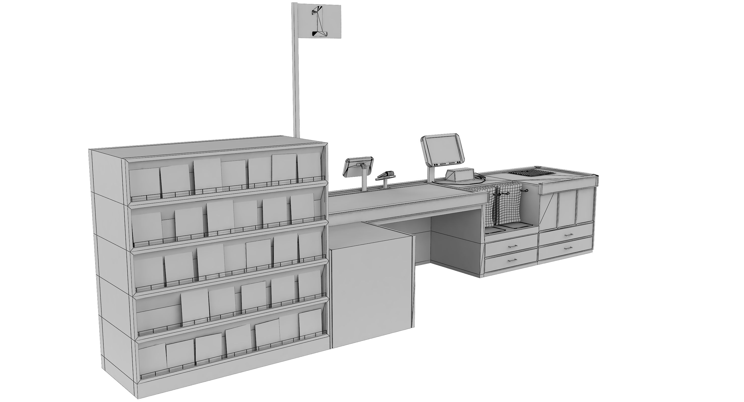 Cash Counter 3D Model $49 - .max .fbx .obj .3ds - Free3D