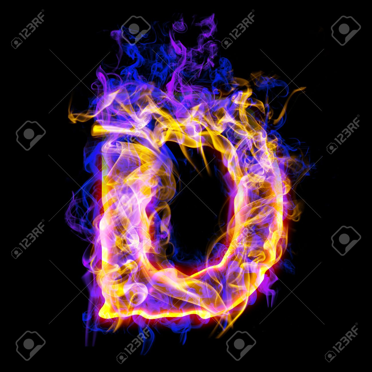 Fiery Font With Rose And Blue. Letter D Stock Photo, Picture And ...