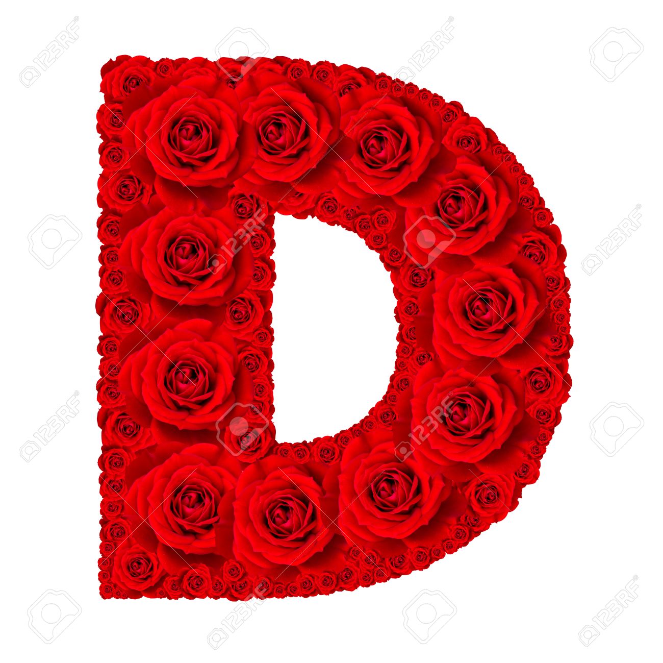 Rose Alphabet Set - Alphabet Capital Letter D Made From Red Rose ...