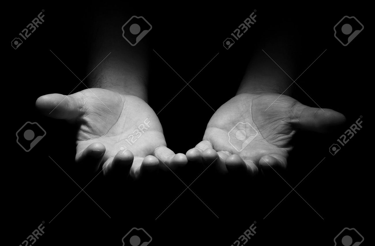 Praying Hands In Black Background Stock Photo, Picture And Royalty Free  Image. Image 47201340.