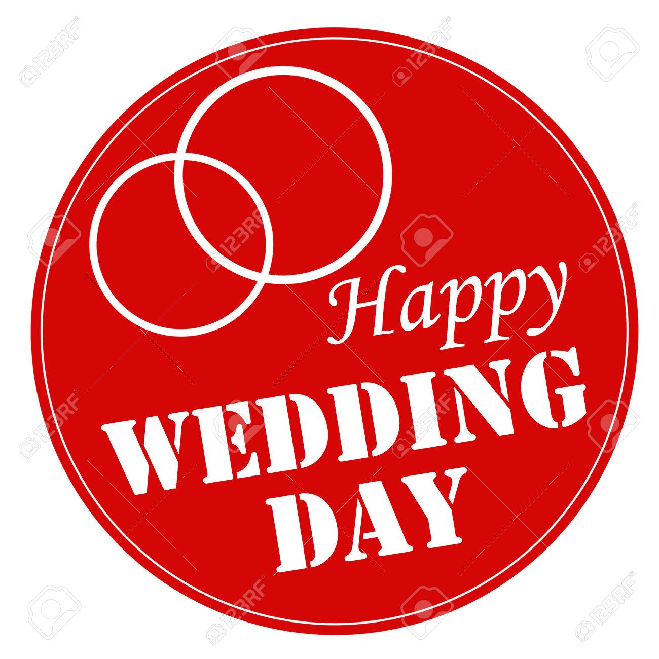 Red Stamp With Text Happy Wedding Day Royalty Free SVG, Cliparts ...