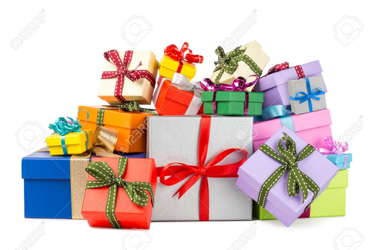 Stack Of Colorful Gift Boxes Stock Photo, Picture And Royalty Free ...