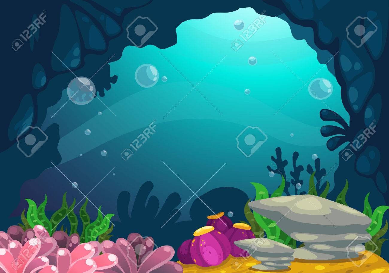 Illustration Of Under The Sea Background Vector Royalty Free SVG, Cliparts,  Vectors, And Stock Illustration. Image 33283384.