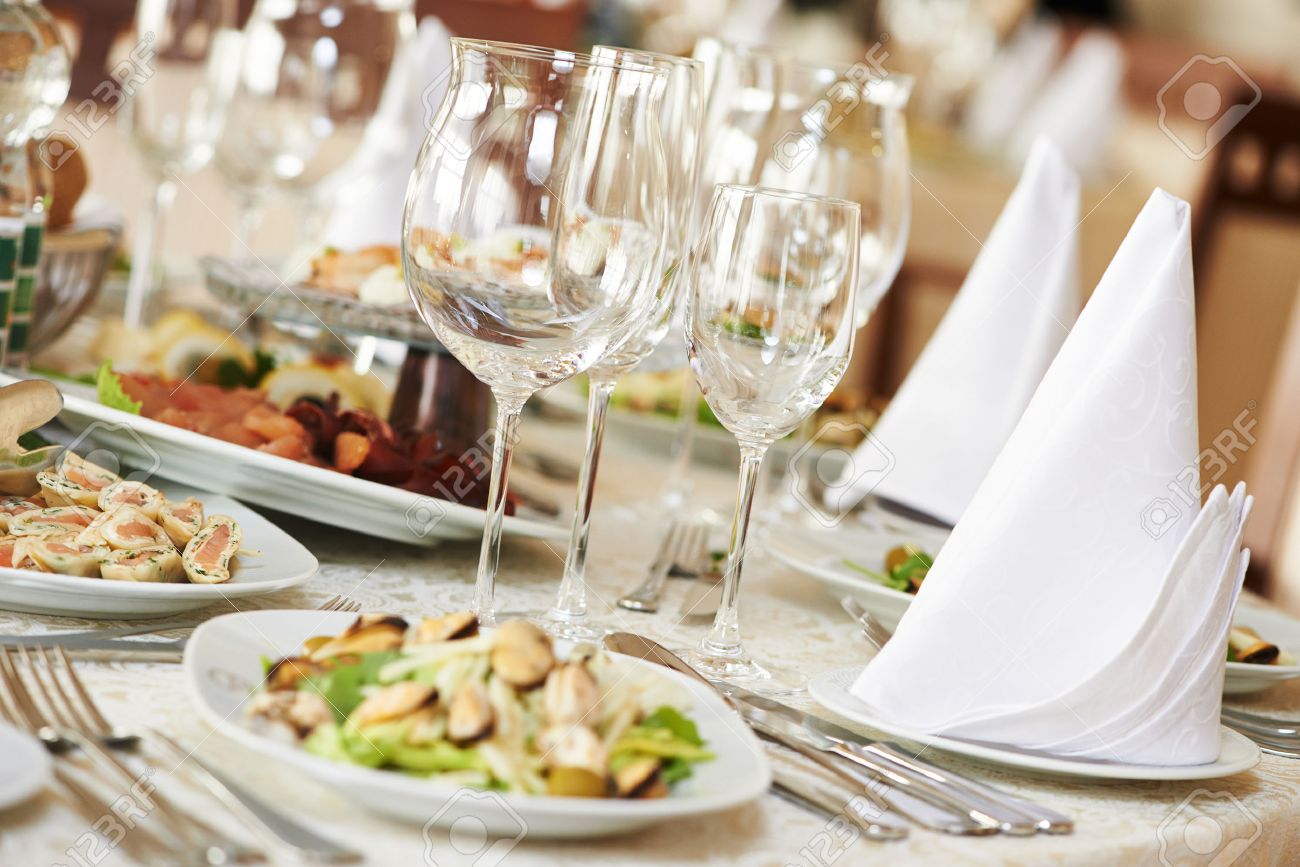 Catering Services Background With Snacks And Glasses Of Wine On Bartender  Counter In Restaurant Stock Photo, Picture And Royalty Free Image. Image  27626474.