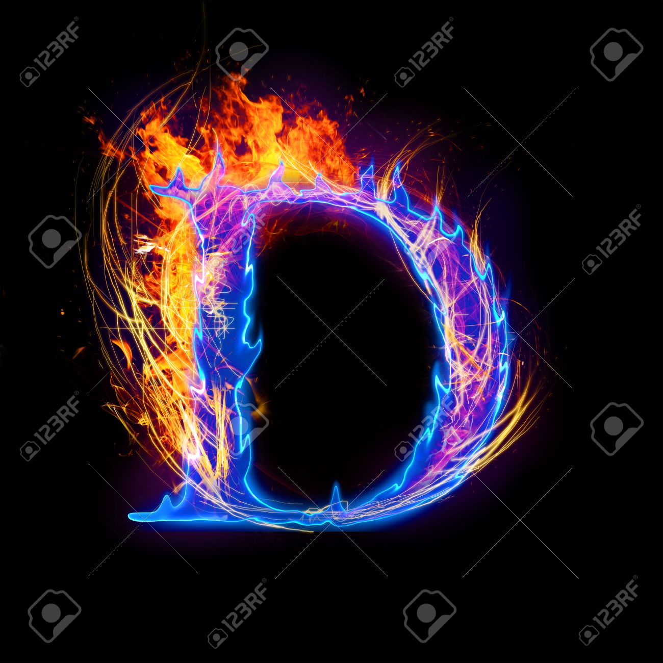 Fire And Ice Text,capital Letter,alphabet-D Stock Photo, Picture ...