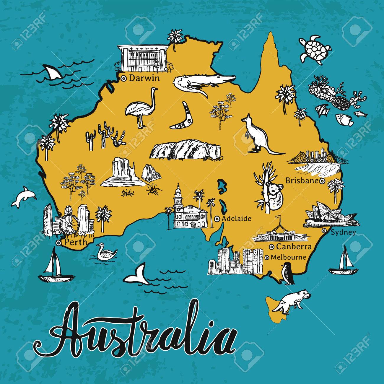 australie carte touristique