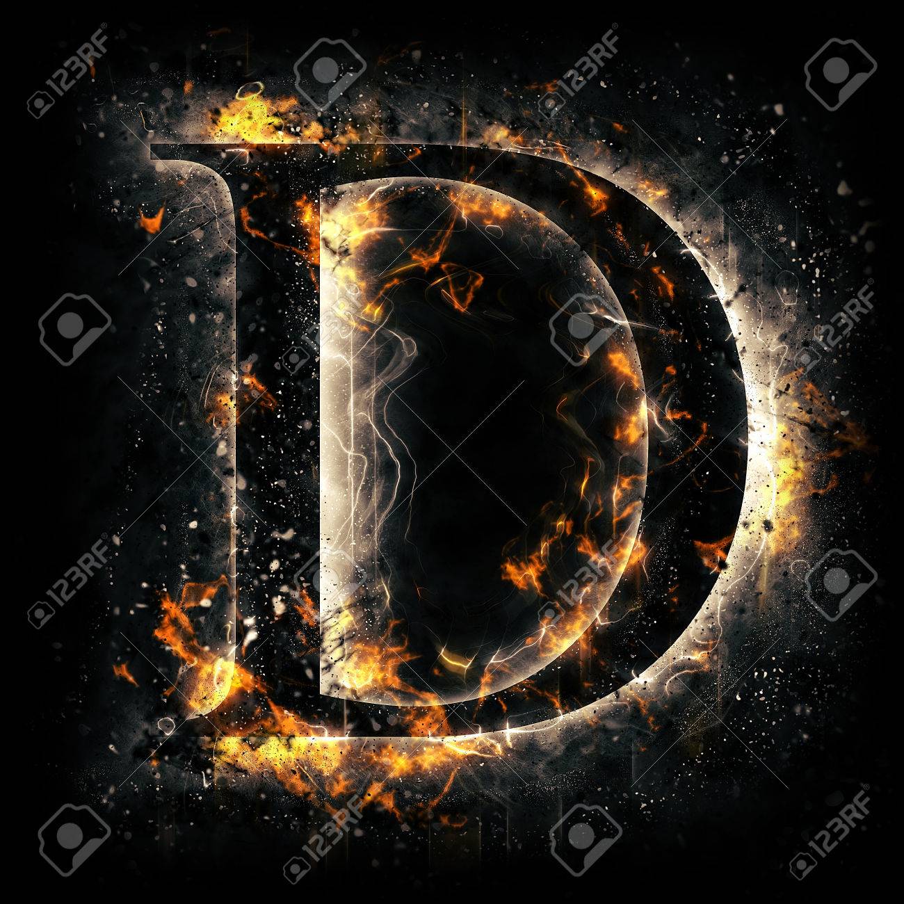 Fire Letter D Stock Photo, Picture And Royalty Free Image. Image ...