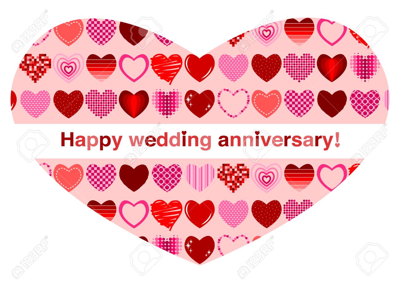 Happy Wedding Anniversary: Heart-shaped Royalty Free SVG, Cliparts ...