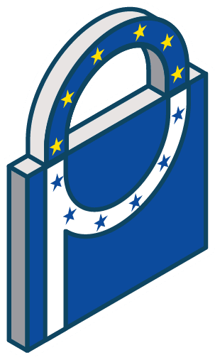 Logoin the shape of a lock representing Prighter's EU-GDPR representation service