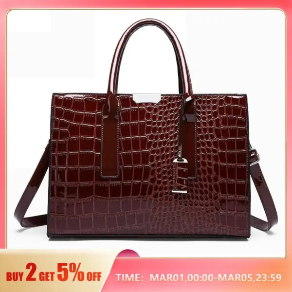 Crocodile Print Women Handbags Purse Tote Bags 1