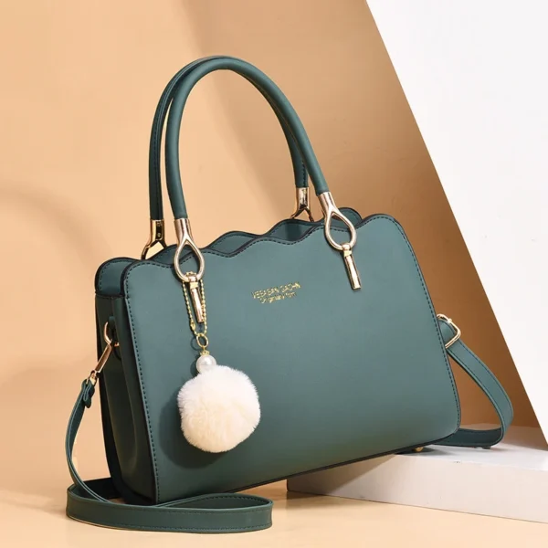 New Fashion Middle Aged Mom Shoulder Crossbody Bag Large Capacity Women's Handbag with Pendant 1