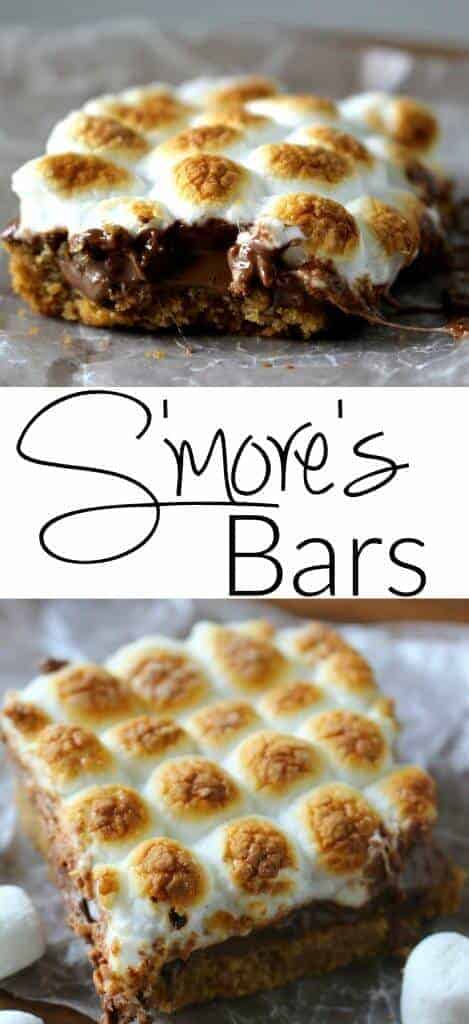 S'mores Bars are the deliciousness of a s'more but the can be enjoyed all year round. The ooey gooey chocolate on a graham cracker crust and warmtoasted marshmallow will give you a taste of your favorite summer dessert all year round!