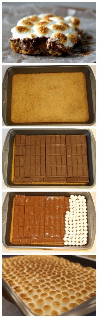 How to make Copycat Starbuck S'mores Bars - Indoor s'mores you can make in your oven and enjoy all year long