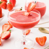 strawberry frose in cocktail glass.