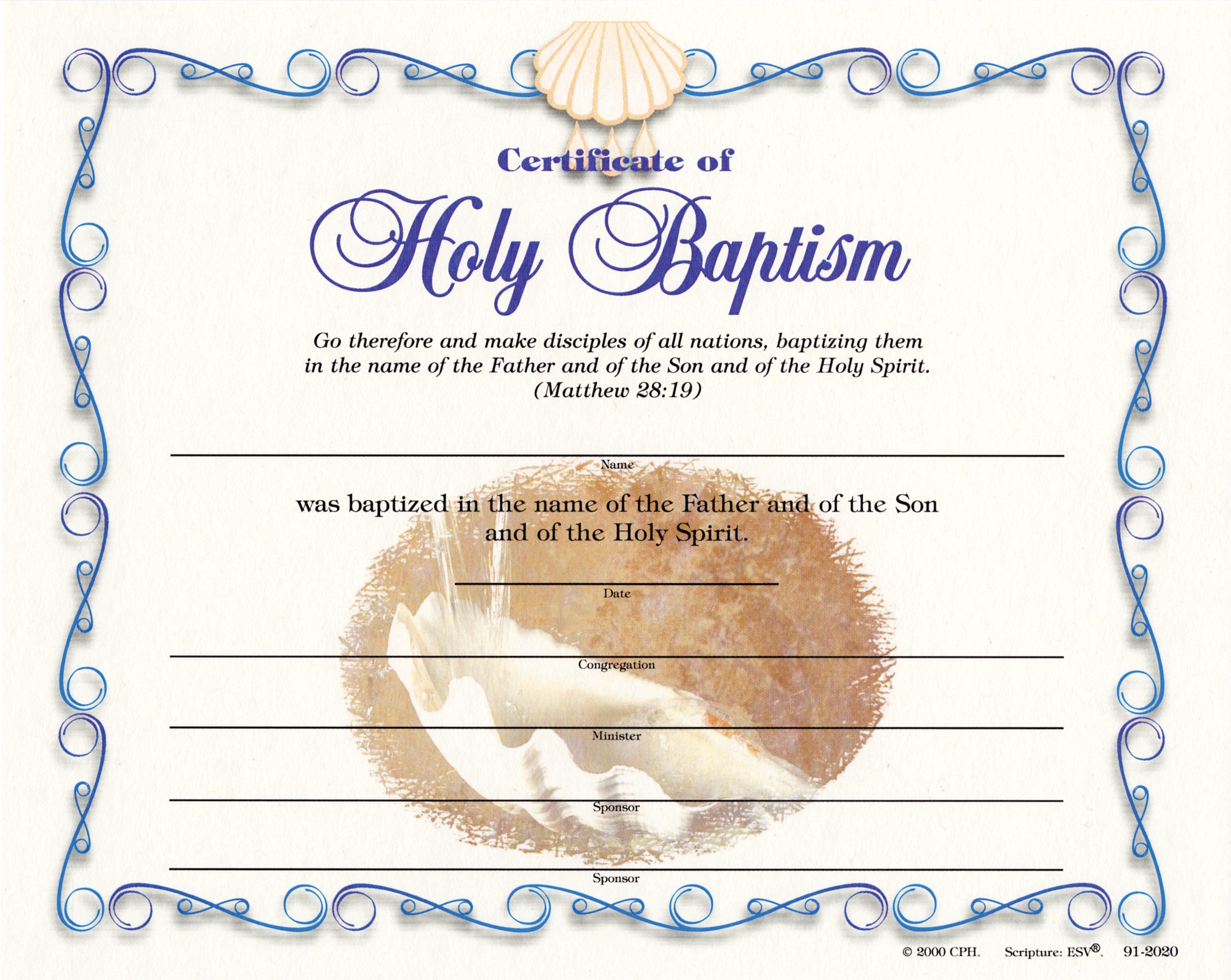 Printable Baptismal Certificate